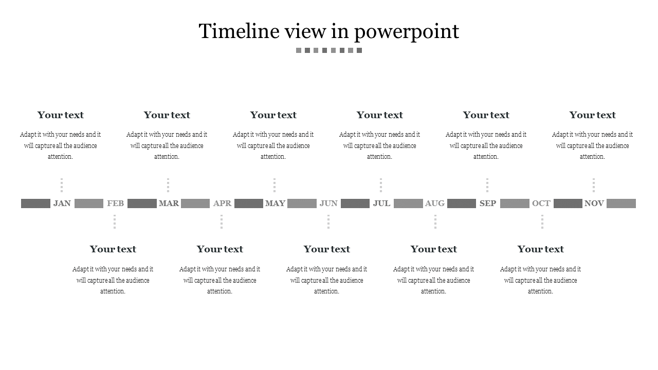 Free - Editable Timeline View In PowerPoint PPT Presentation